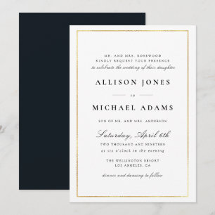 Eenvoudige elegante script bruiloft uitnodiging