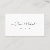 Eenvoudige elegante script bruiloft website Insert Plaatskaartje (Achterkant)