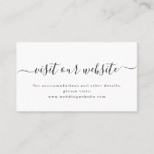 Eenvoudige elegante script bruiloft website Insert Plaatskaartje (Voorkant)