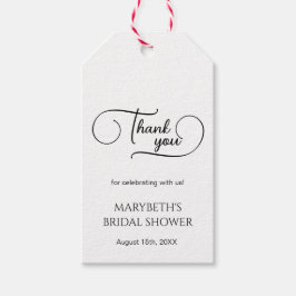 Eenvoudige Elegante Script Bruiloftsdankjewel Cadeaulabel