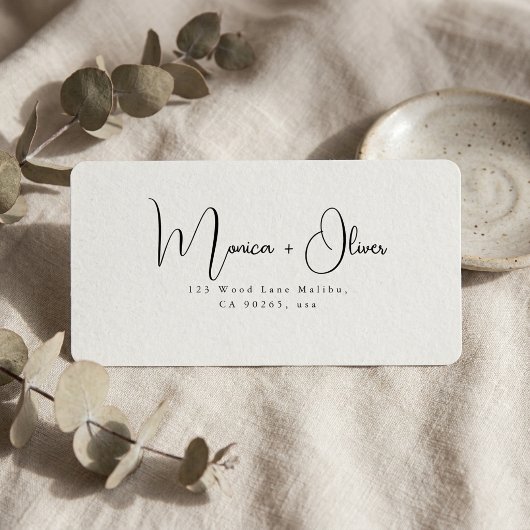Eenvoudige Elegante Script Budget Retouradreslabel Etiket