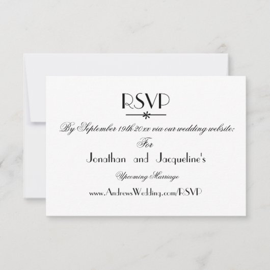 Eenvoudige Elegante Script Chic Trouw RSVP Kaart (Voorkant)