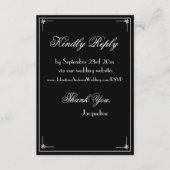 Eenvoudige elegante script chique bruiloft website informatiekaartje (Voorkant)
