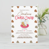 Eenvoudige Elegante Script Cookie ruil Kerstfeest  Kaart (Staand voorkant)