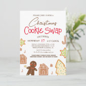 Eenvoudige Elegante Script Cookie ruil Kerstfeest  Kaart (Staand voorkant)