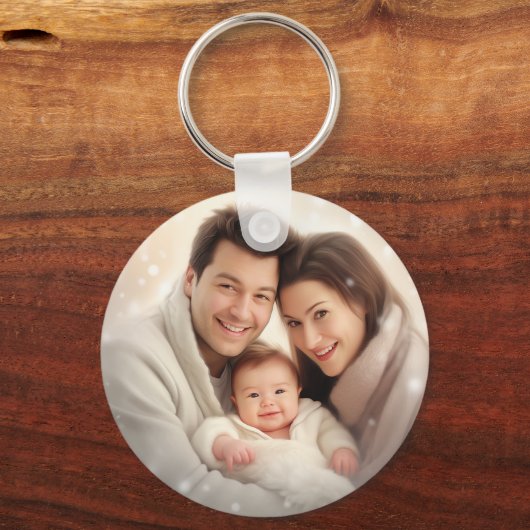 Eenvoudige Elegante Script Couple Photo Sleutelhan Sleutelhanger (Achterkant)