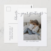 Eenvoudige Elegante Script Familie Foto Groeten Briefkaart (Voorkant / Achterkant)