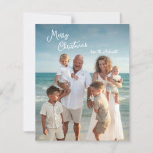 Eenvoudige Elegante Script Familie Foto Kerstkaart