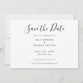 Eenvoudige Elegante Script Foto Collage Save The Date (Achterkant)