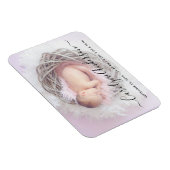 Eenvoudige Elegante Script Foto Geboorte Aankondig Magneet (Rechterzijde)