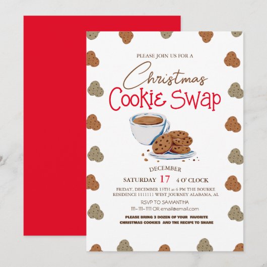 Eenvoudige Elegante Script Koekjes ruilen Kerstfee Kaart (Voorkant / Achterkant)