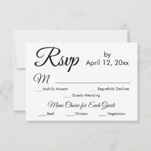 Eenvoudige Elegante Script Menu Keuze Bruiloft RSV