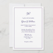 Eenvoudige Elegante Script Monogram Huwelijksuitno Kaart (Voorkant)