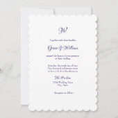 Eenvoudige Elegante Script Monogram Huwelijksuitno Kaart (Voorkant)
