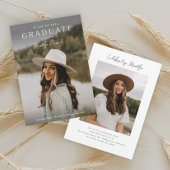 Eenvoudige Elegante Script Naam Foto Afstuderen Kaart