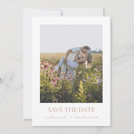 Eenvoudige Elegante Script Save the Date Kaart (Voorkant)