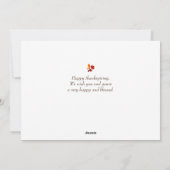 Eenvoudige Elegante Script Thanksgiving familie 3  Feestdagenkaart (Achterkant)