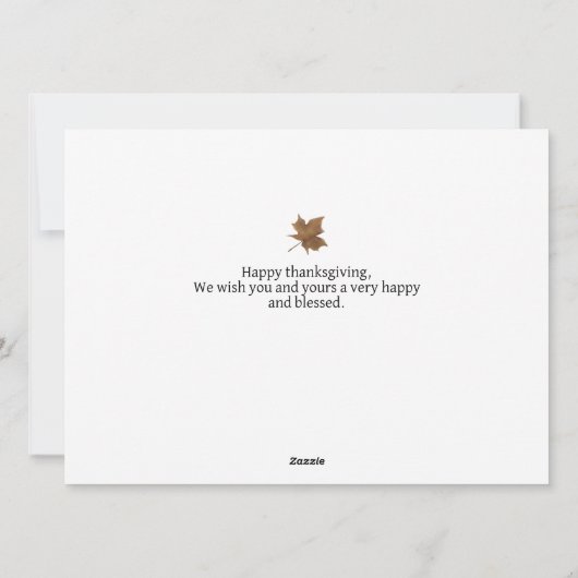 Eenvoudige Elegante Script Thanksgiving familie 3 Feestdagenkaart (Achterkant)