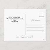 Eenvoudige Elegante Script Thanksgiving familie 3 Feestdagenkaart (Achterkant)