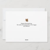 Eenvoudige Elegante Script Thanksgiving familie 3  Feestdagenkaart (Achterkant)