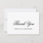 Eenvoudige Elegante Script Trouwfoto Bedankkaart (Voorkant)