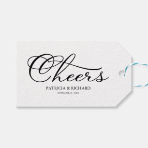 Eenvoudige Elegante Script Wijnfleslabels met Chee Cadeaulabel