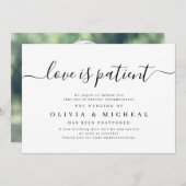 Eenvoudige elegante scriptliefde is geduldig uitst kaart (Voorkant / Achterkant)