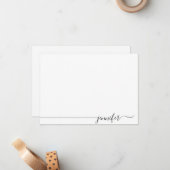 Eenvoudige elegante scriptnaam notitiekaartje (Voorkant / Achterkant in situ)