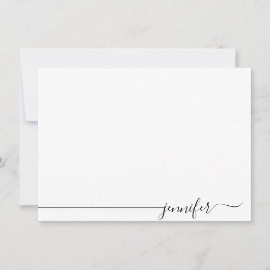 Eenvoudige elegante scriptnaam notitiekaartje (Voorkant)