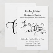 Eenvoudige, elegante scripttypografie bruiloft kaart (Voorkant / Achterkant)