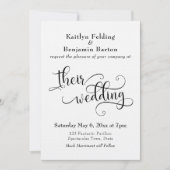 Eenvoudige, elegante scripttypografie bruiloft kaart (Voorkant)