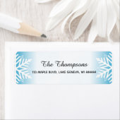 Eenvoudige elegante sneeuwvlokken Blauwe gradiënt Etiket (Insitu)