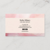 Eenvoudige Elegante Social Media Blush Roze QR Cod Visitekaartje (Achterkant)