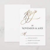 Eenvoudige, elegante, soepele Gold-typografie RSVP Kaartje (Voorkant / Achterkant)