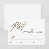 Eenvoudige, elegante, soepele Gold-typografie RSVP Kaartje (Voorkant / Achterkant)