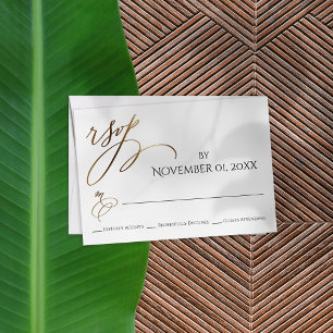 Eenvoudige, elegante, soepele Gold-typografie RSVP Kaartje