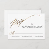 Eenvoudige, elegante, soepele Gold-typografie RSVP Kaartje (Voorkant / Achterkant)