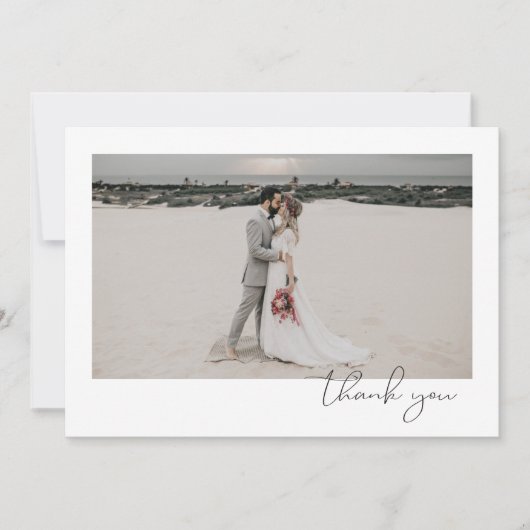 Eenvoudige elegante Sophisticated Minimal Photo We Bedankkaart (Voorkant)