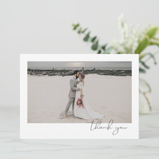 Eenvoudige elegante Sophisticated Minimal Photo We Bedankkaart (Staand voorkant)