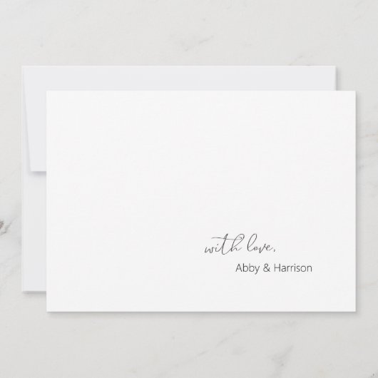 Eenvoudige elegante Sophisticated Minimal Photo We Bedankkaart (Achterkant)