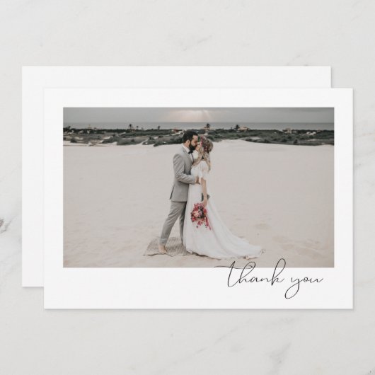 Eenvoudige elegante Sophisticated Minimal Photo We Bedankkaart (Voorkant / Achterkant)