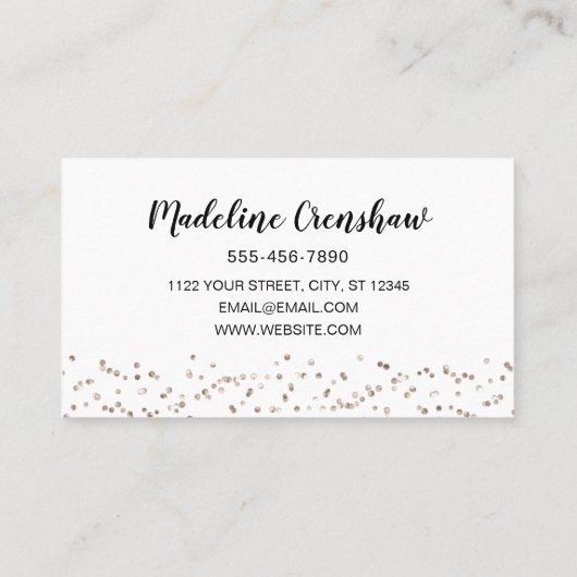 Eenvoudige elegante Sparkle Hair Make-up Visitekaartje (Achterkant)