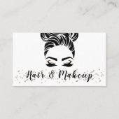Eenvoudige elegante Sparkle Hair Make-up Visitekaartje (Voorkant)