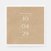 Eenvoudige elegante speciale datum bruiloft | Rust Servet (Voorkant)