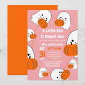 Eenvoudige Elegante Spooky Ghost, Halloween Baby s Kaart (Voorkant / Achterkant)