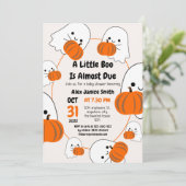 Eenvoudige Elegante Spooky Ghost, Halloween Baby s Kaart (Staand voorkant)