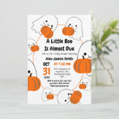 Eenvoudige Elegante Spooky Ghost, Halloween Baby s Kaart (Staand voorkant)