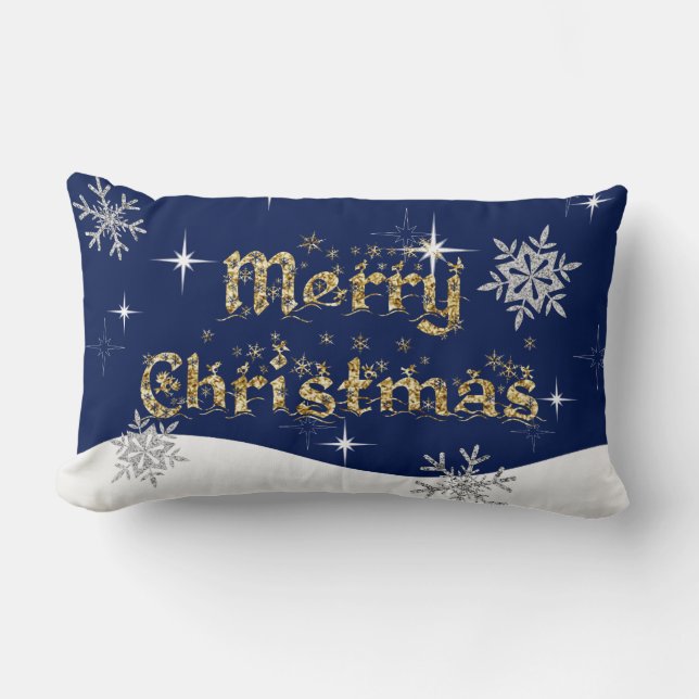 Eenvoudige elegante sprankelende kerst glitter spr kussen (Voorkant)