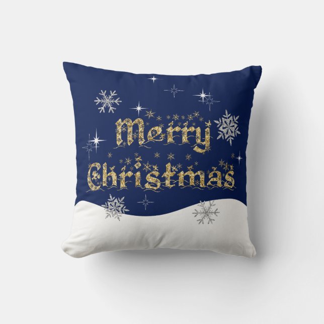 Eenvoudige elegante sprankelende kerst glitter spr kussen (Voorkant)