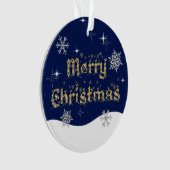 Eenvoudige elegante sprankelende kerst glitter spr ornament (voorkant)